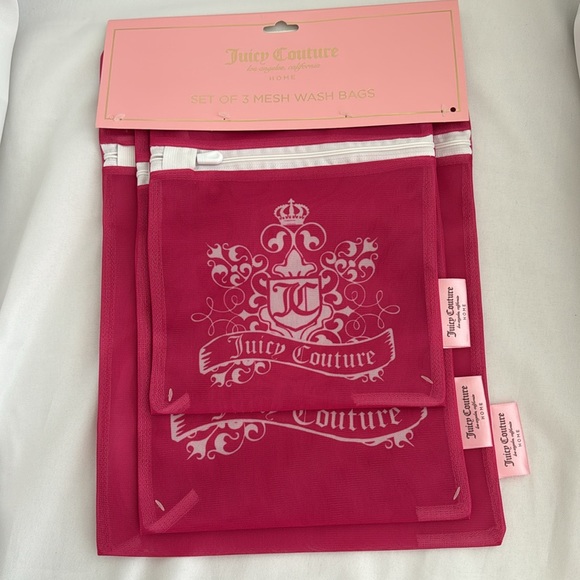 Juicy Couture Set of 3 Mesh Wash Bags and 2 Lint Rollers - NWT - Picture 7 of 9